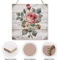 thumbnail image 3 of Zomyto 12x12 In Square Hanging Wood Sign Rose Theme Wall Art, 3 of 8