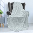 thumbnail image 4 of Chemistry Elements Soft Flannel Fleece Blanket, Monochrome Doodle Style Composition of Lab Equipment Pattern, Cozy Plush for Indoor and Outdoor Use, 50" x 60", Off White and Sea Blue, by Ambesonne, 4 of 5