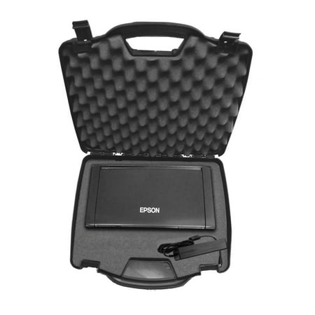 Picturemate 100 Photo Pack - OFFICEFORCE Portable Printer Hard Case w/ Customizable Foam fits Epson WorkForce WF-100 Wireless Mobile Printer or Epson PictureMate PM-400 Photo w/ Charger Cable , Battery , Ink Cartridge and More