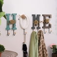 thumbnail image 3 of Jinsinto Wall Key Holder with 7 Hooks, Rustic Wall Mount Key Rack Organizer for Entryway Space-Saving Hanger for Hanging Coats, Purses, 3 of 5