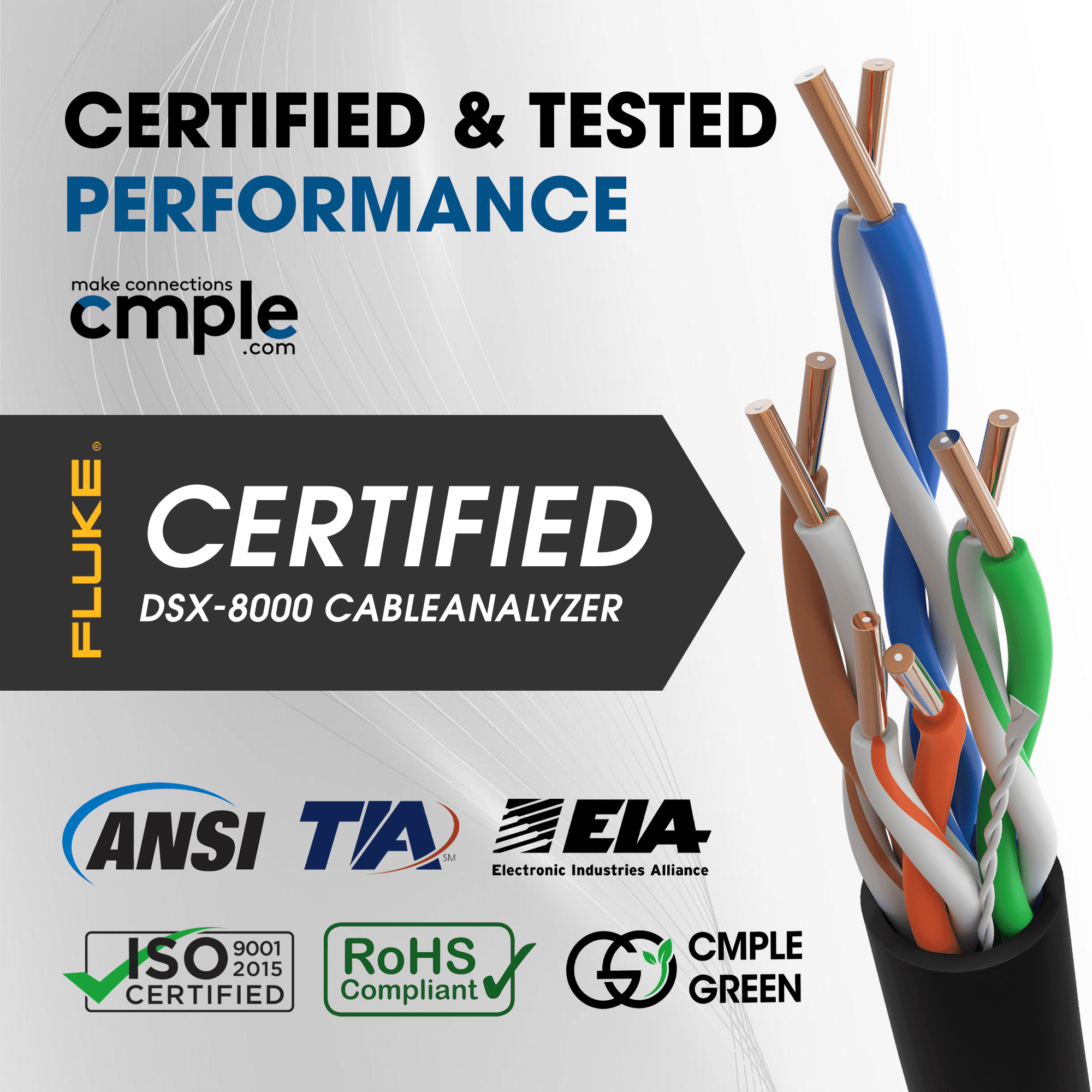 Cmple - Cat5e Plenum Cable 1000ft, CMP, Black, 350MHz Gigabit Ethernet Cord Solid Network Internet Wire Bulk UTP