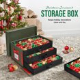thumbnail image 6 of Ayieyill Premium Large Christmas Ornament Storage Box, Christmas Ornament Organizer, with Side Open, 3 Removable Trays -Keeps 72 Holiday Ornaments, Green, 6 of 7