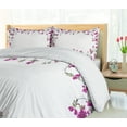 thumbnail image 5 of Ambesonne Spring Duvet Cover Set, Fuchsia Tones Branches Look, 2-Calking, Taupe Grey Magenta White, 5 of 7