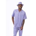 thumbnail image 3 of Men's 2 Piece Short Sleeve Walking Suit Solid in Lavender - 696, 3 of 4