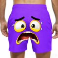thumbnail image 4 of Mifsaly Men Swim Shorts Funny Face Graphic Plus Size Mens Beach Shorts Lightweight Breathable Pool Beach Vacation Summer Short Pants with Pockets, 4 of 5
