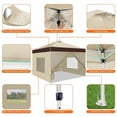 thumbnail image 2 of SANOPY 10' x 10' Pop Up Canopy Tent, 1-Push Center Lock, Air Vent, 6 Removable Sidewalls, Easy Up Instant Shelter for Outdoor Events, Parties, Weddings，Khaki, 2 of 8