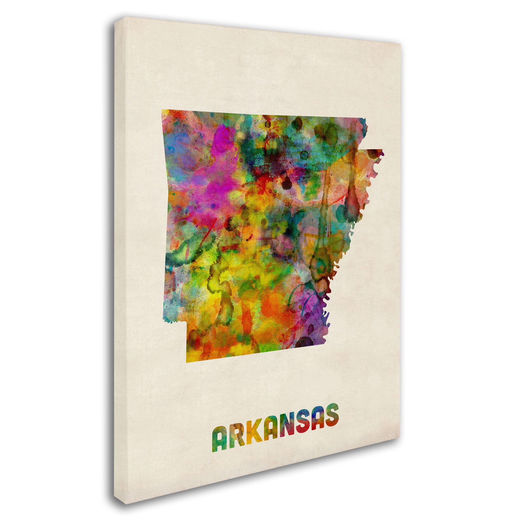 Trademark Fine Art "Arkansas Map" Canvas Wall Art by Michael Tompsett