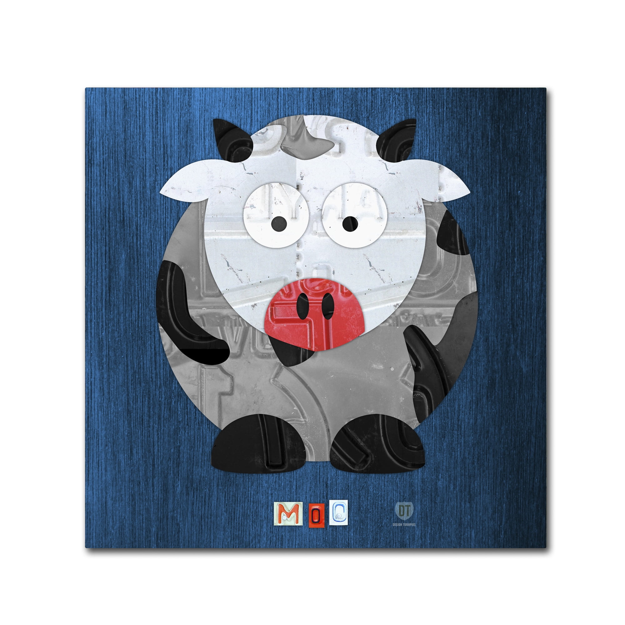 Trademark Fine Art 'Moo The Cow' Canvas Art by Design Turnpike