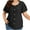 Black, variant on Plus Size Crew Neck Shirts for Women Short Sleeve Button down Loose Tops Solid Color Work Comfy Casual Tunic