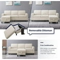 thumbnail image 4 of ZAFLY Convertible Sectional Sofa Set,3-Seat L Shape Sofa with Storage Ottoman and Armchair,Living Room Furniture Couch Set Sectional Couches Set for Living Room,Bedroom,Apartment,Beige, 4 of 5