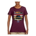 thumbnail image 2 of Wild Bobby Mustang Powered by Ford Performance Cars and Trucks Women Graphic Tee, Maroon, X-Large, 2 of 6