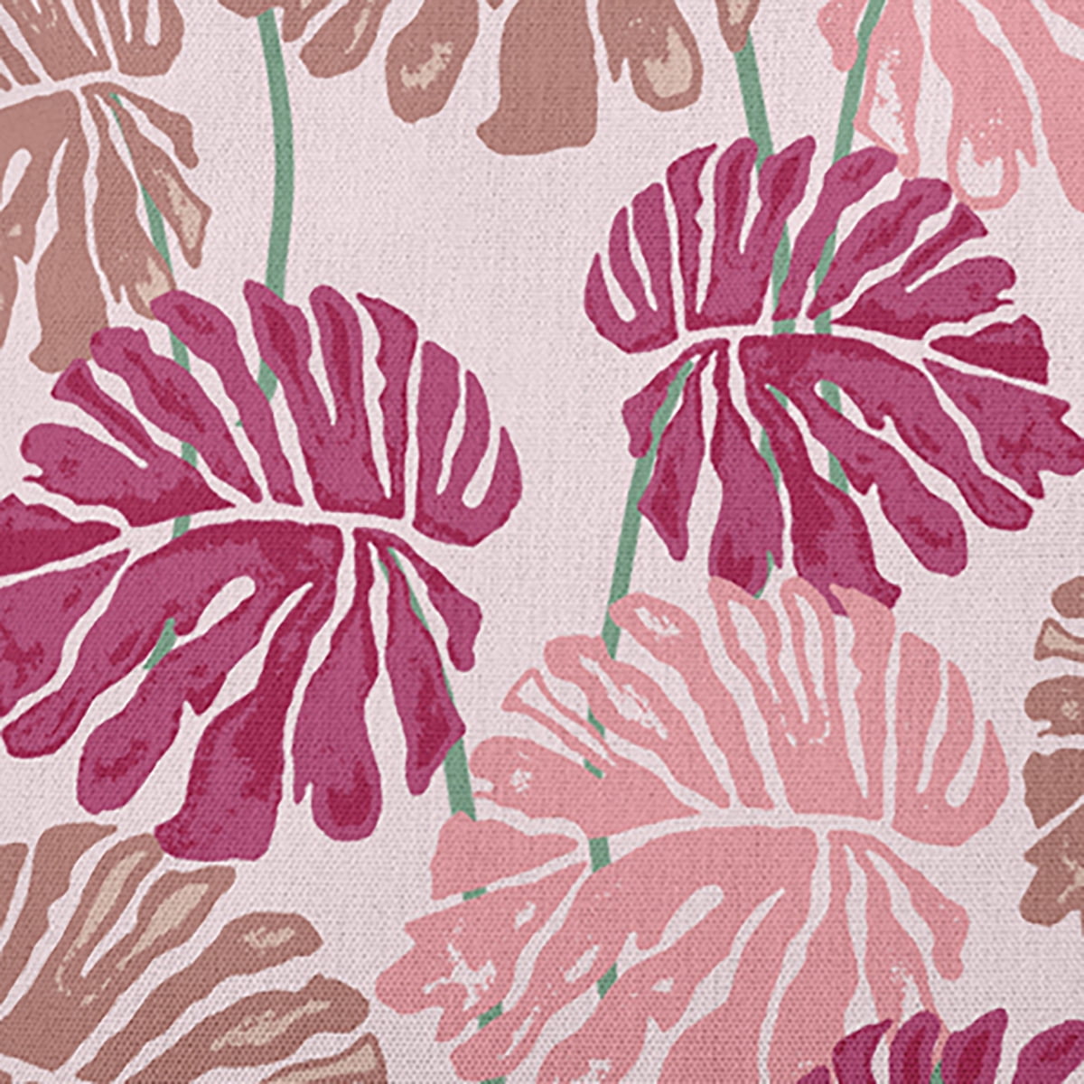 16" x 16" Simply Daisy Big Leaves Polyester Indoor/Outdoor Pillow, Bold Pink Qty 1
