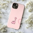 thumbnail image 6 of Adorable Dino Phone Case, Simple Cartoon Dinosaur Phone Cover for iPhone 16 15 14 13 12 11 Pro Max Mini Plus, Gift for Couple (Pink), 6 of 6