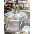 thumbnail image 4 of Easter Outdoor Tablecloth - 54 Inch Round Dining Table Cover, Country Bunny Feet Eggs Floral Green Wooden Plank Waterproof Outdoor Table Cloth with Umbrella Hole & Zipper for Picnic/Patio/Party, 4 of 7
