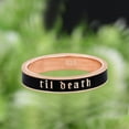 thumbnail image 3 of 4mm Wide Til Death Black Enamel Band Ring | Promise Ring | Anniversary Wedding Ring | Stacking Band | Gift for Her/Him - 925 Sterling Silver, 3 of 7