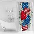 thumbnail image 2 of Red Blue Stars Shower Curtain Waterproof Red Blue Hearts Eucalyptus Laeves Shower Curtain for Bathroom,Bathtub,Shower, 4th of July White Shower Curtain Set with Hooks 72x72 Inch, 2 of 6