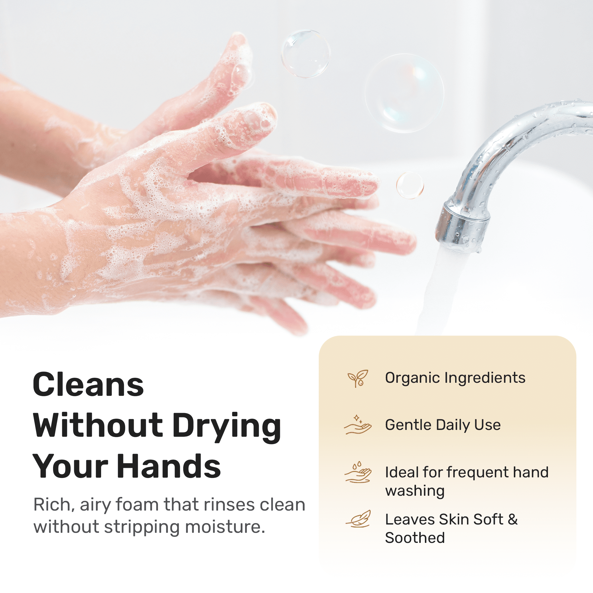 kosmatology® Free & Clear Organic Foaming Hand Soap Refill | Moisturizing Hand Wash | Clean Ingredients, Free of Artificial Scent and Essential Oils | 34 fl oz