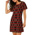 thumbnail image 2 of Naloa Argyle Plaid Print Women Nightgowns,Womens Loungewear,Short Sleeve Sleepwear,Comfy Ladies Nightdress, 2 of 6