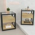 thumbnail image 6 of Tcbosik Set of 2 Modern End Tables with Storage, Modern Side Table with Drawer and Shelf, Nightstand with Glass Top for Small Space, Home Office, Easy Assembly, Natural, 6 of 9