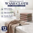 thumbnail image 3 of Dan River Washcloths pack of 24 High-Quality Soft Cotton striped knit washcloths multicolor kitchen cloth - Multicolor, 12x12in, 3 of 10