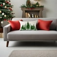thumbnail image 2 of Happy Winter Merry Christmas Pine Tree Decorative Throw Pillow Cover Cushion Case Cotton Linen for Outdoor Home Sofa 12 X 20 Inch (Beige Pine), 2 of 3