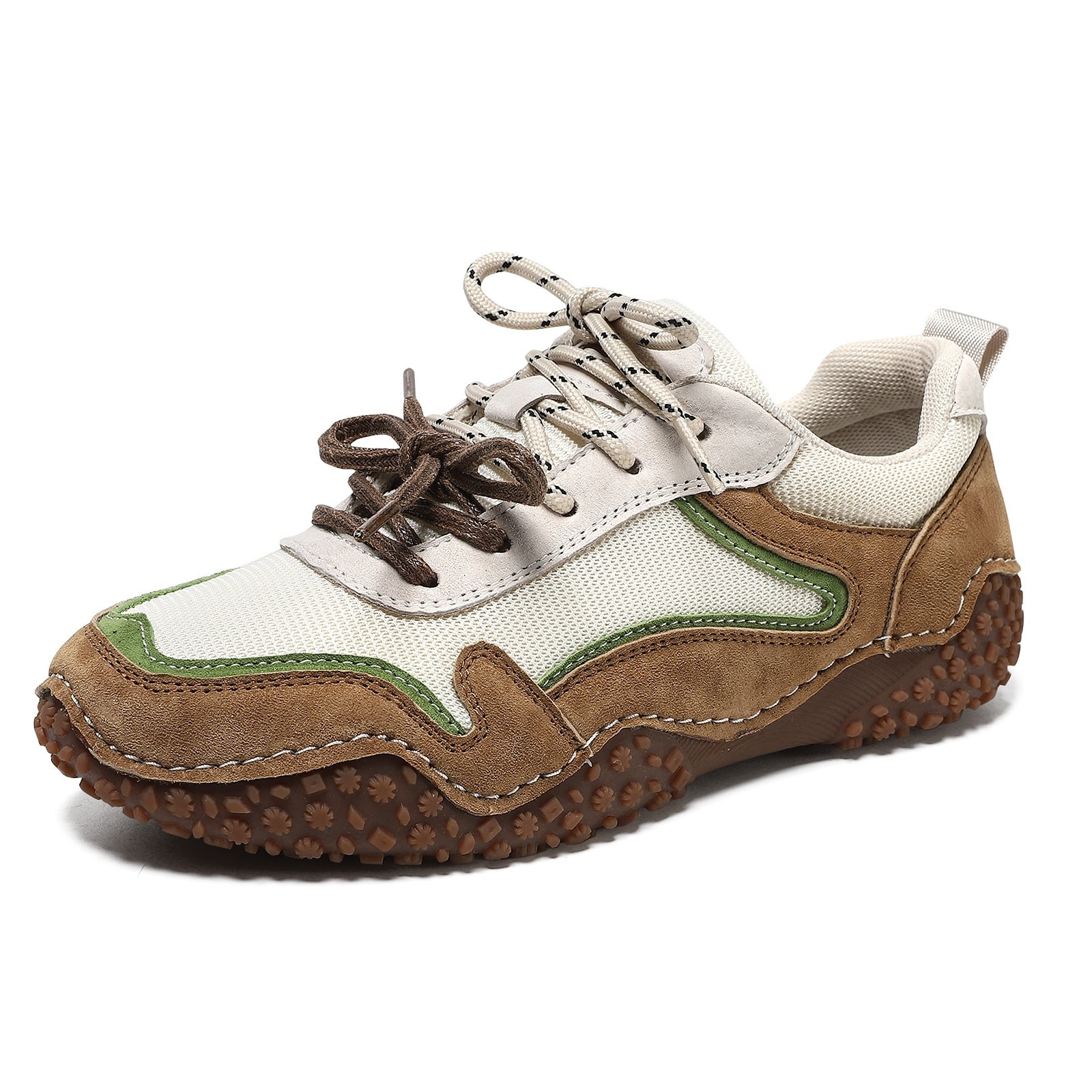 ZELAND Men's & Women's Big Size Genuine Leather Casual Outdoor Hiking Shoes - Breathable, Anti-Slip, Pigskin Top-Layer Leather Sports Sneakers, All Seasons