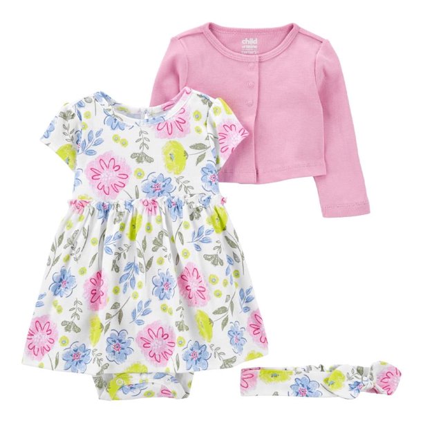 Set De 3 Piezas Sunsuit C/Cardigan Y Diadema Carter's Multicolor Estampado floral 18M