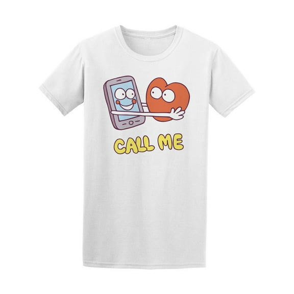 Call Me Mobile Phone Heart Tee Men's -Image by Shutterstock