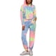 thumbnail image 2 of INSPIRAR CHIC Conjuntos de Sudadera Tie Dye para Mujeres, Sudadera con Capucha, Jogging, Conjunto de 2 Piezas, Color Amarillo Azul, 2 of 6