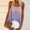 thumbnail image 3 of Women Tank Tops Summer Gradient Color Top Fashion Round Neck Sleeveless Print Casual Loose Tank Top Blouse, 3 of 5