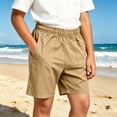 thumbnail image 6 of WAVSUF Kids Boys Shorts, Elastic Waist with Pockets Lightweight Summer Casual Trendy Shorts Khaki 8, 6 of 10
