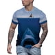 thumbnail image 4 of Camiseta con estampado gráfico de tiburón para hombre de talla grande para verano, ropa para hombre, tela de poliéster suave y ligeramente elástica, camisetas casuales y cómodas, 4 of 5
