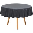 thumbnail image 1 of Clear Plastic Round Tablecloth Vinyl PVC Table Cloth Protector Oil Spill Proof Wipe Clean Table Cover for Dining Tables Parties Camping Crystal Clear, 1 of 7