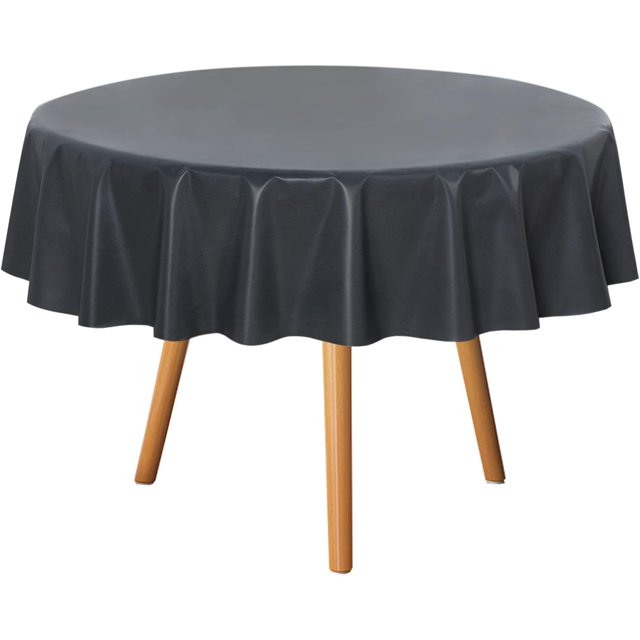 Clear Plastic Round Tablecloth Vinyl PVC Table Cloth Protector Oil Spill Proof Wipe Clean Table Cover for Dining Tables Parties Camping Crystal Clear