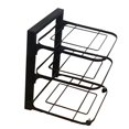 thumbnail image 4 of Estante de almacenamiento de cocina, soporte para ollas y sartenes negro multicapa de acero al carbono, organizador para el hogar, tres niveles, 45x24x7cm/17,7x9,4x2,8 pulgadas, 4 of 12