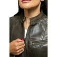 thumbnail image 5 of First Manufacturing WBL1025-S-AGR Womens Favorite Fashion Leather Jacket, Army Green - Small, 5 of 8