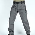 thumbnail image 4 of BXINGOHAI Mens Cotton Cargo Pants Drawstring Breathable Work Pants Outdoor Military Tactical Pants Athletic Hiking Workout Pants With Multiple Pocket Gray,XXXL, 4 of 6