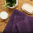 thumbnail image 5 of SUPERIOR Solid Egyptian Cotton 3-Piece Hand, Bath and Face Towel Set - Plum, 5 of 7