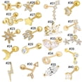 thumbnail image 4 of Pendientes de plata de ley 925 antialérgicos con diseño de hip hop para mujeres y hombres, con diseño de hueso de oreja y clavos, de estilo europeo y americano, 4 of 6