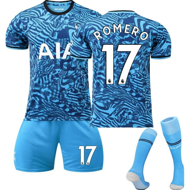 23 New Tottenham Away Jersey Kits Kids Soccer Training T-Shirt ROMERO 17 2XL