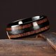 thumbnail image 3 of Nature 8mm Mens Domed Blue/Green/Brown/Black Maple Inlay Black Tungsten Carbide Ring Brushed Wedding Band, 3 of 3
