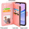 thumbnail image 2 of Phone Case for Samsung Galaxy A15 5G Wallet Cover with Tempered Glass Screen Protector and Flower Leather Flip Credit Card Holder Stand Lanyard Cell Accessories A 15 4G 15A Women Men Rose Gold, 2 of 13