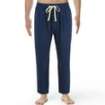 thumbnail image 1 of AherBiu Mens Linen Pants Drawstring Elastic Waisted Straight Leg Trousers Causal Loose Summer Fall Beach Pants, 1 of 8