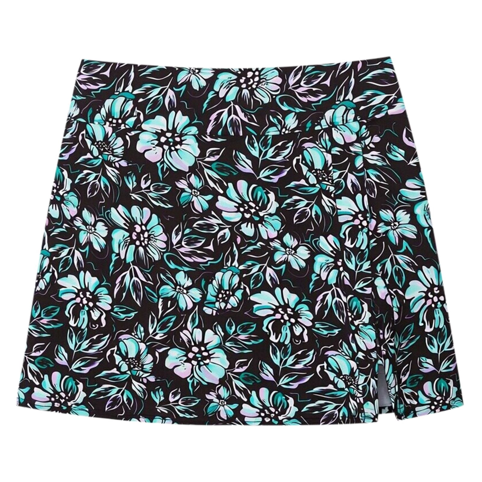 EliteGoogv Women Floral Print High Waisted Swim Skirt With Built In Bottom Quick Dry Bathing Suit Bottom For Beach Pool Summer Water Activities,Green,2XL