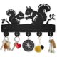 thumbnail image 1 of Perchero de pared con forma de ardilla, 11,8 x 7,4 pulgadas, de madera, con forma de animal, para colgar llaves, con forma de rama de árbol, 5 ganchos de aleación, ideal como regalo decorativo., 1 of 9