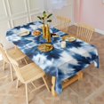 thumbnail image 3 of Blue White Tie Dye Mandala Pattern Rectangle Tablecloth 60"x102",Waterproof Polyester Rectangle Table Cloth, Wipeable Spillproof Polyester Tablecloth for Dining, Camping, Indoor and Outdoor, 3 of 6
