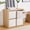 White, variant on 6-Pack Fabric Storage Bins with Faux Leather Handles, Foldable Cube Organizer Baskets for Shelves Closet, Collapsible Storage Boxes for Clothes Toys