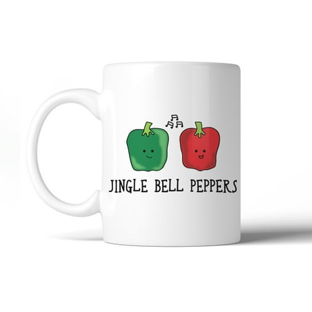 

Jingle Bell Peppers Cool WHITE Mug Christmas Gift
