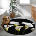 thumbnail image 3 of Round Rug 3.3Ft Washable Non-Slip, White Floral Circle Area Rugs for Living Room Bedroom, Modern Art Summer Botanical Watercolor Indoor Floor Mats Carpet Runner for Home Decor Aesthetic, 3 of 8