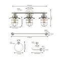 thumbnail image 4 of JONATHAN Y Ellis 24" 3-Light Industrial Farmhouse Vanity Light with Bathroom Hardware Accessory Set, Brushed Nickel (5-Piece), 4 of 10